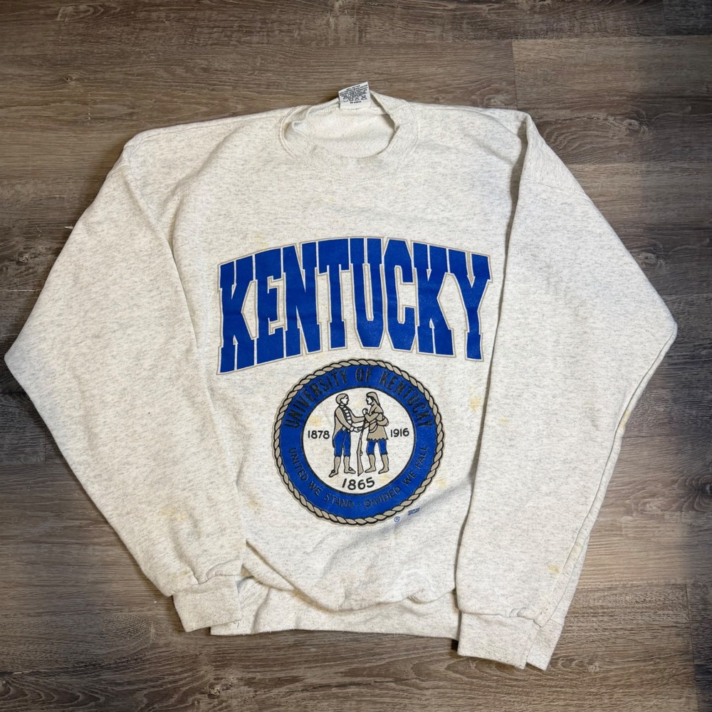 Vintage 90s 20/20 Sport University of Kentucky Wildcats Sweatshirt XL Grey USA